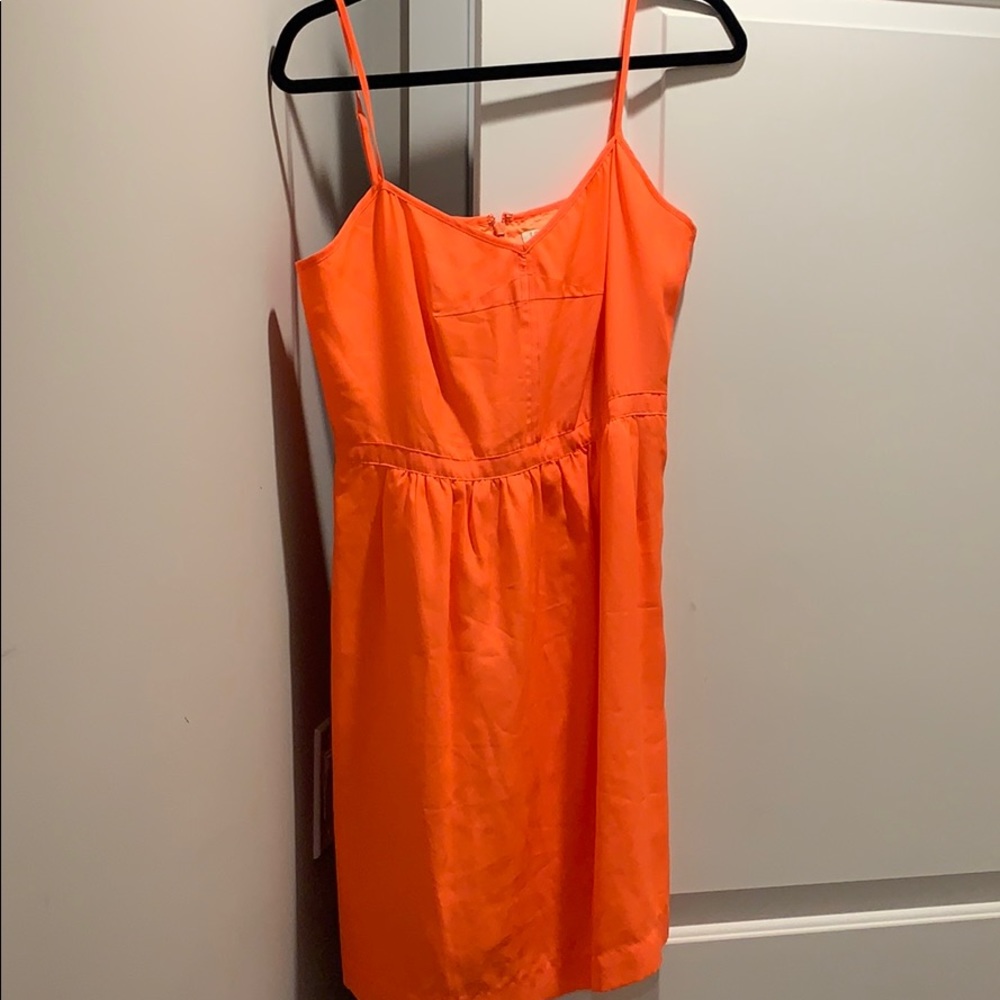 Neon orange J.Crew dress